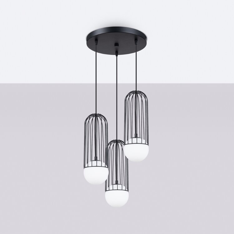 Sollux Lighting Pendant lamp BRINA 3P black