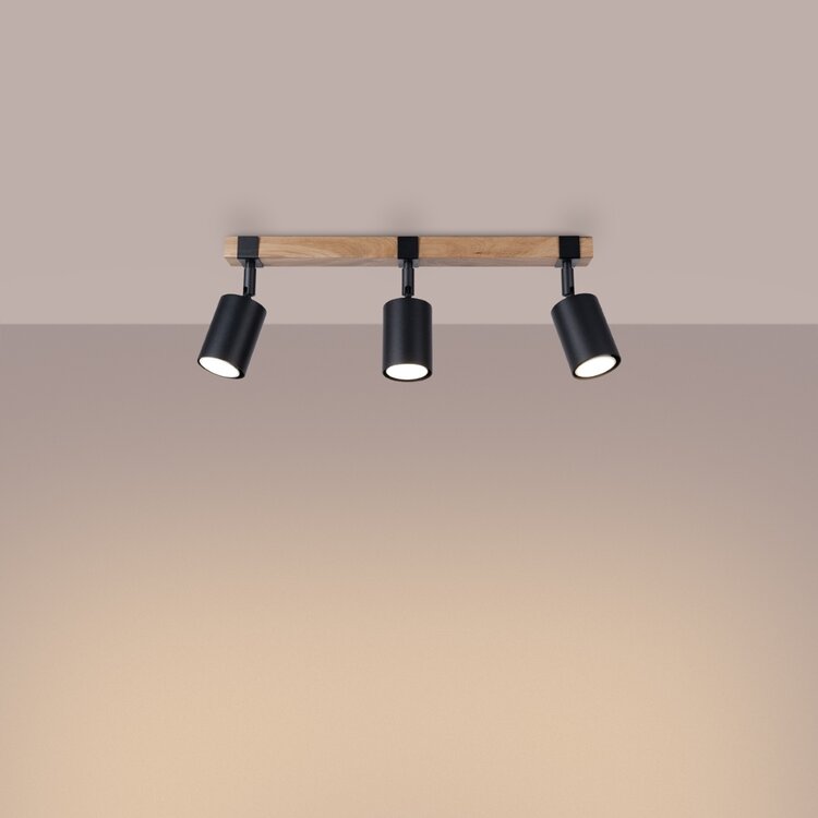 Sollux Lighting Ceiling lamp FAGER 3 black