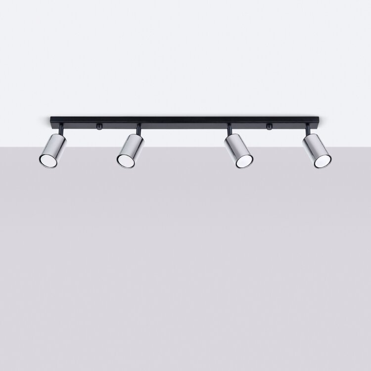 Sollux Lighting Plafond WINX 4L schwarz/chrom