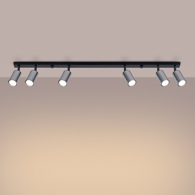 Sollux Lighting Plafondlamp WINX 6L zwart/chroom