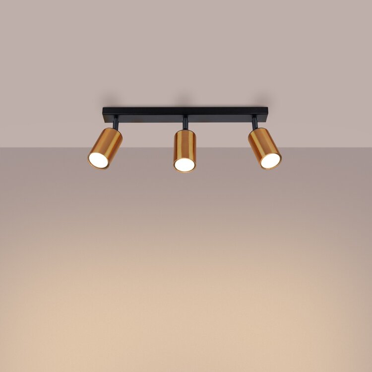 Sollux Lighting Plafondlamp WINX 3 zwart/cooper