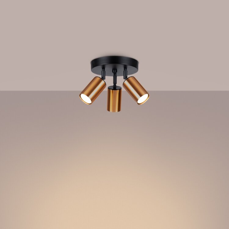 Sollux Lighting Ceiling lamp WINX 3P black/cooper