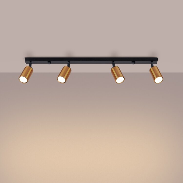 Sollux Lighting Plafondlamp WINX 4L zwart/cooper