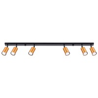Plafondlamp WINX 6L zwart/cooper