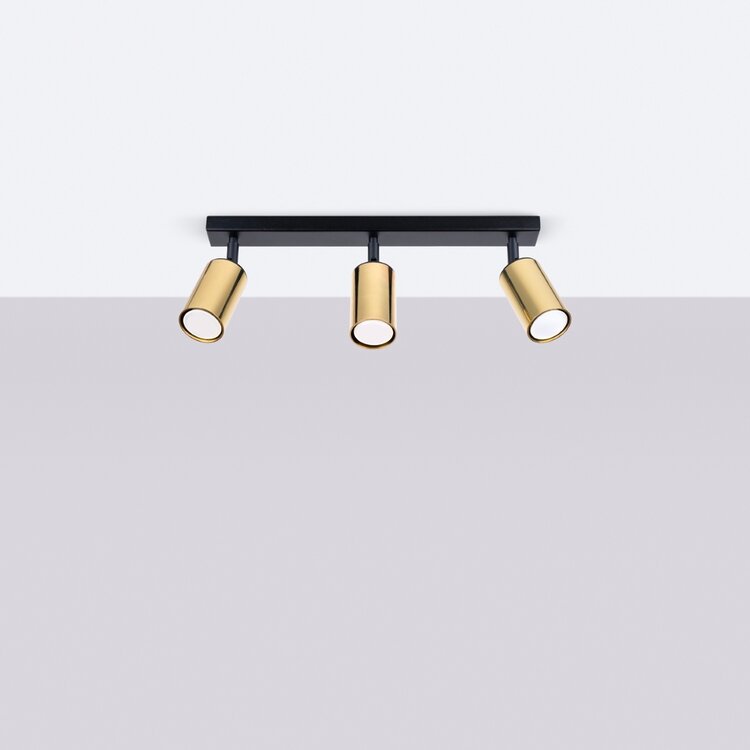 Sollux Lighting Plafond WINX 3 schwarz/gold