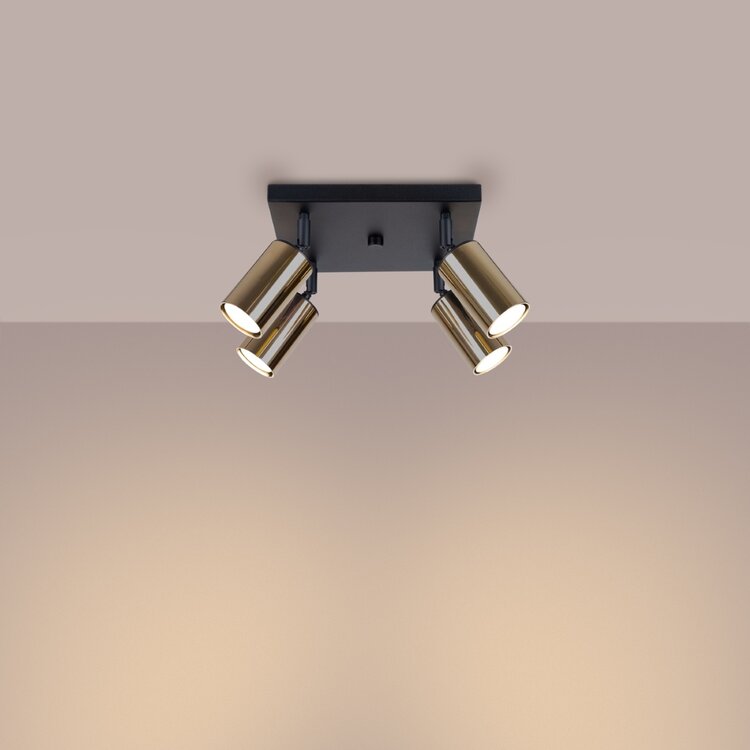 Sollux Lighting Plafond WINX 4 schwarz/gold