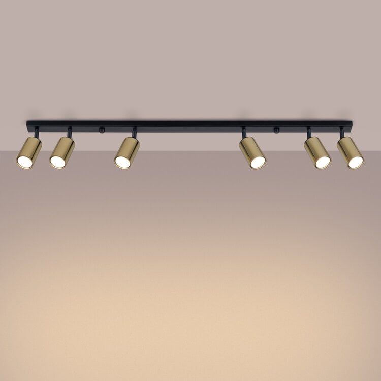 Sollux Lighting Plafondlamp WINX 6L zwart/goud