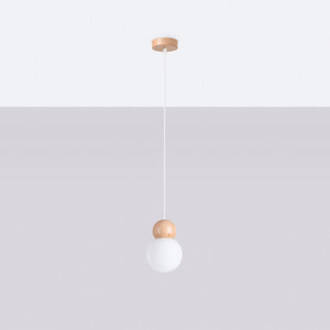 Sollux Lighting Pendant lamp PEKKA 1 white/natural wood