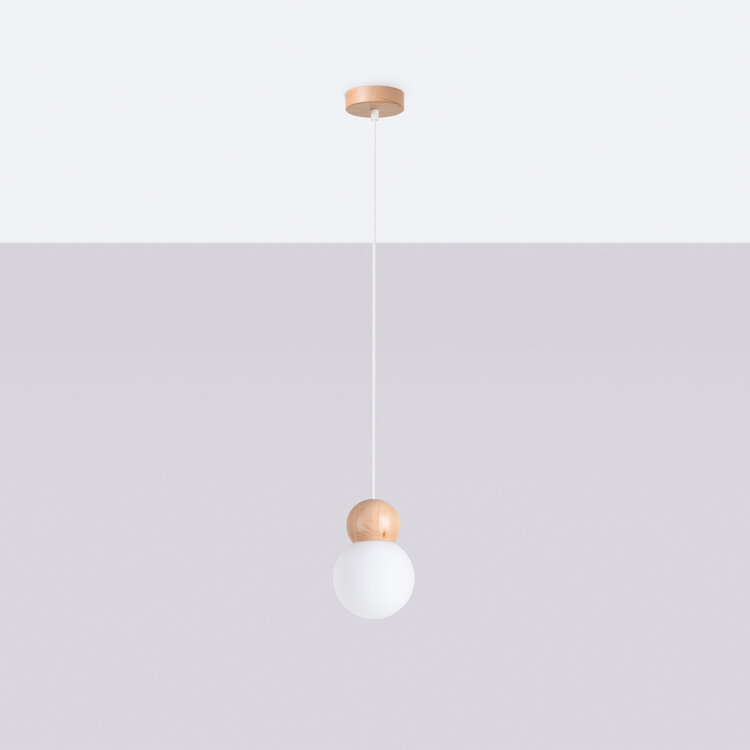 Sollux Lighting Pendant lamp PEKKA 1 white/natural wood