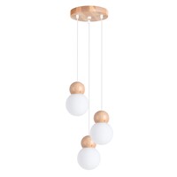 Hanglamp PEKKA 3P wit/natuurlijk hout