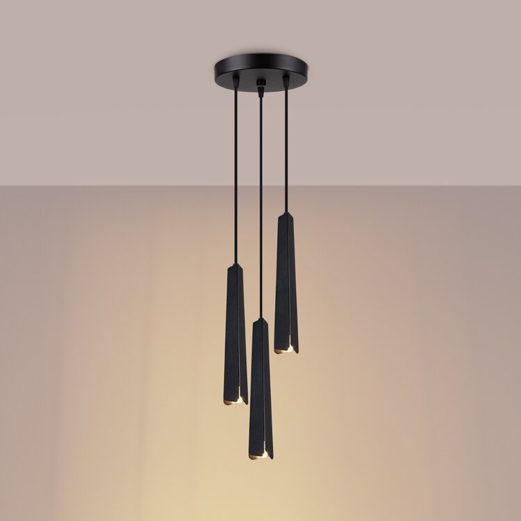 Sollux Lighting Pendant lamp PRYSM 3P black