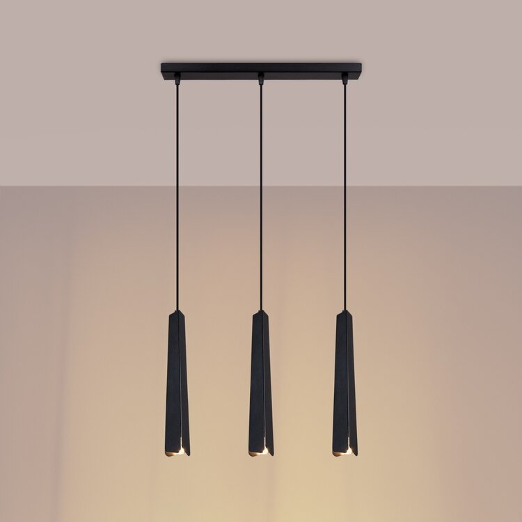 Sollux Lighting Hängeleuchte PRYSM 3L schwarz