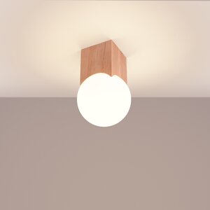 Sollux Lighting Plafondlamp SOLIS natuurlijk hout