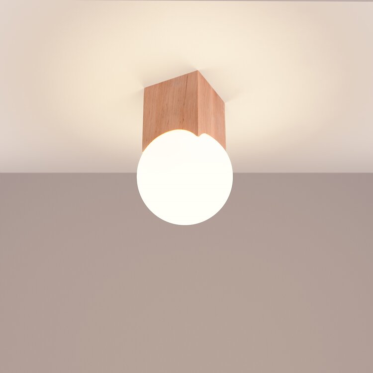 Sollux Lighting Plafondlamp SOLIS natuurlijk hout