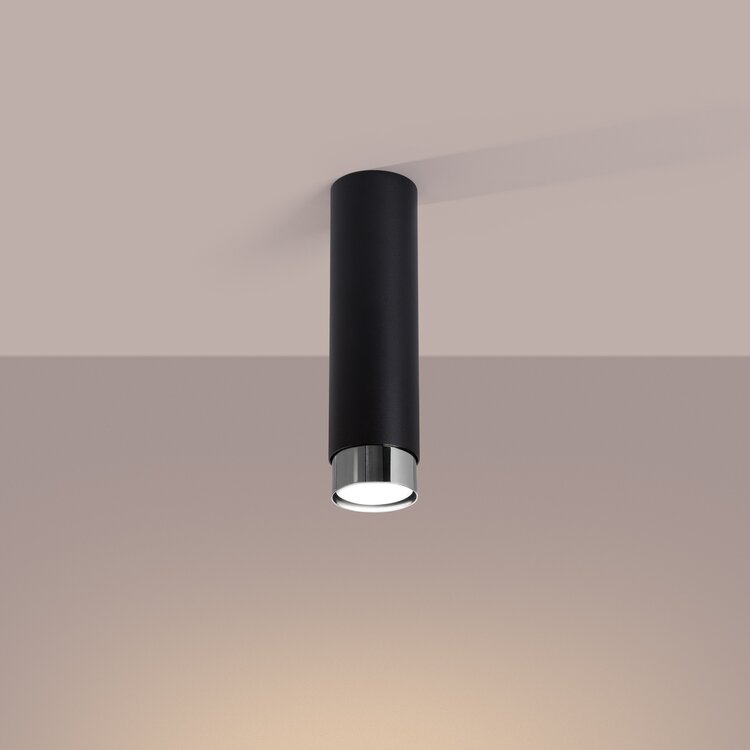 Sollux Lighting Plafondlamp NERO 22,5 zwart/chroom