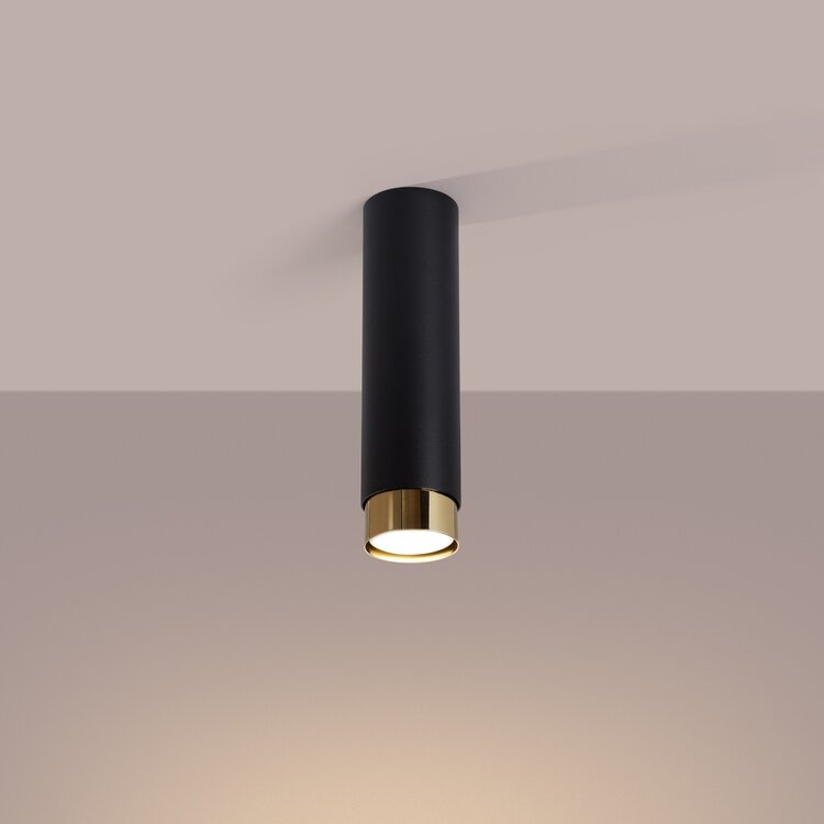 Sollux Lighting Plafondlamp NERO 22,5 zwart/goud