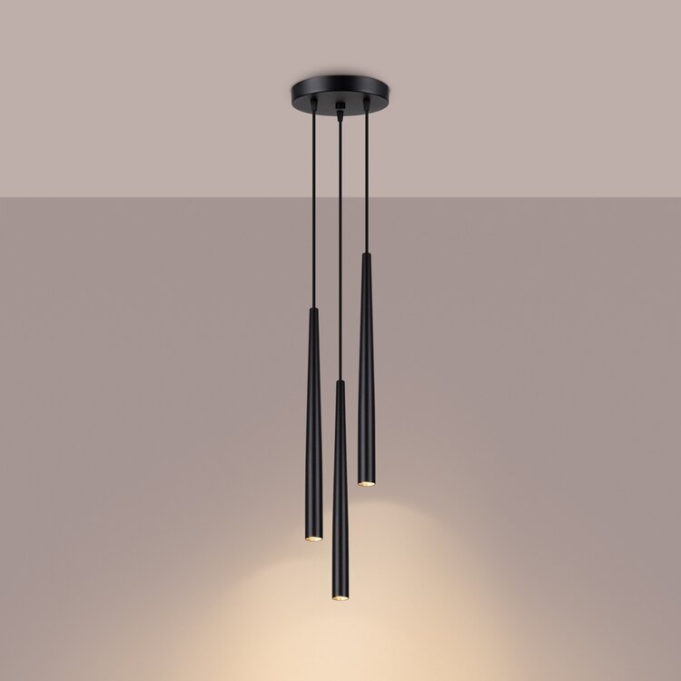 Sollux Lighting Pedant lamp BLISS 3P black