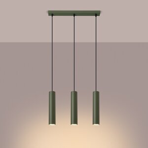 Sollux Lighting Pendant lamp LAGOS 3L olive green