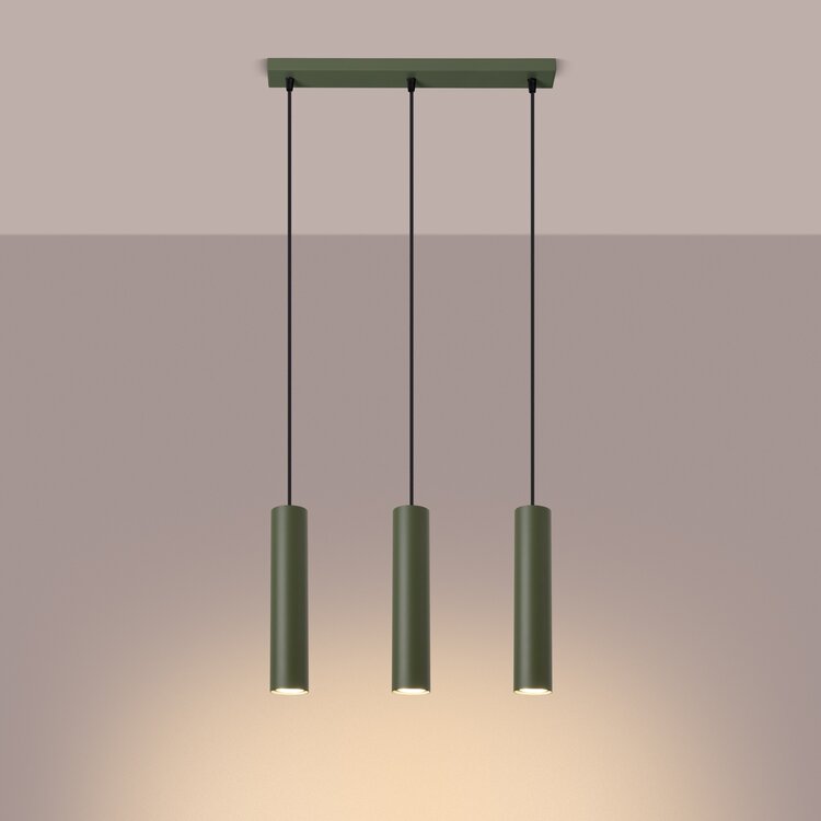 Sollux Lighting Pendant lamp LAGOS 3L olive green