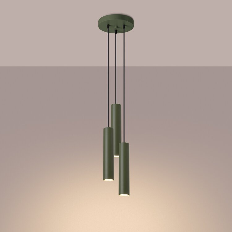 Sollux Lighting Pendant lamp LAGOS 3P olive green