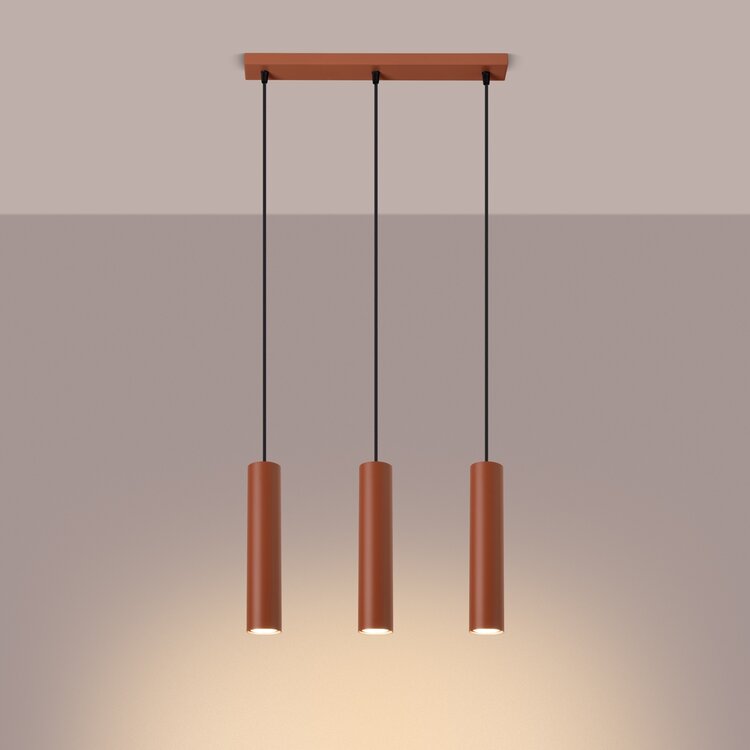 Sollux Lighting Pendelleuchte LAGOS 3L roter Ocker