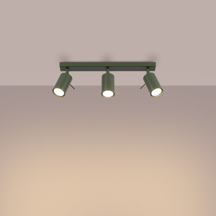 Sollux Lighting Plafondlamp RING 3L olijfgroen