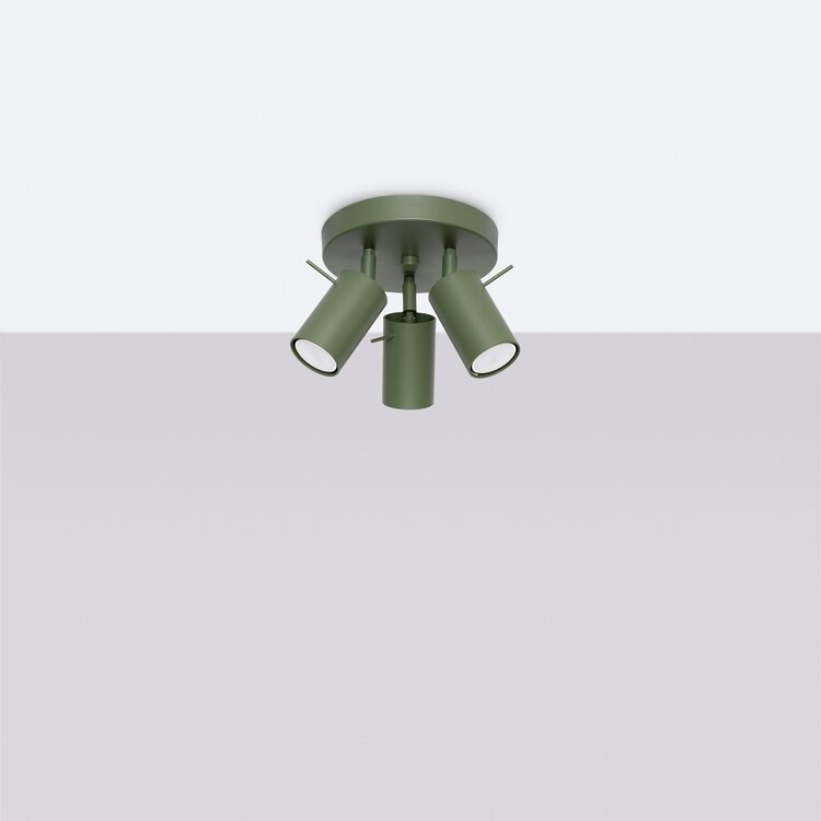Sollux Lighting Ceiling lamp RING 3P olive green