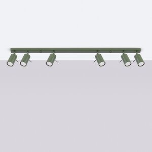 Sollux Lighting Ceiling lamp RING 6L olive green