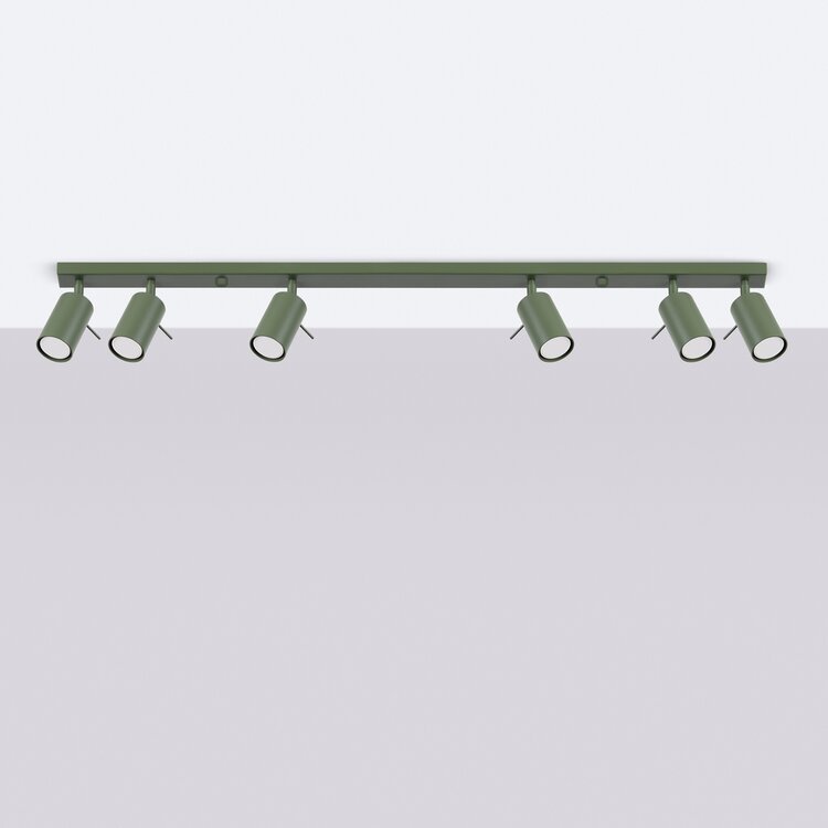 Sollux Lighting Ceiling lamp RING 6L olive green