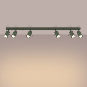 Sollux Lighting Plafondlamp RING 6L olijfgroen