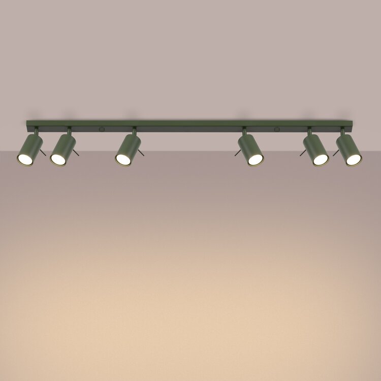 Sollux Lighting Ceiling lamp RING 6L olive green