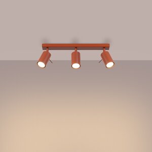 Sollux Lighting Plafondlamp RING 3L rood ochra