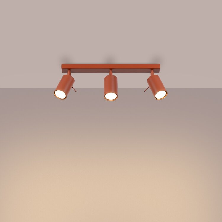 Sollux Lighting Plafondlamp RING 3L rood ochra