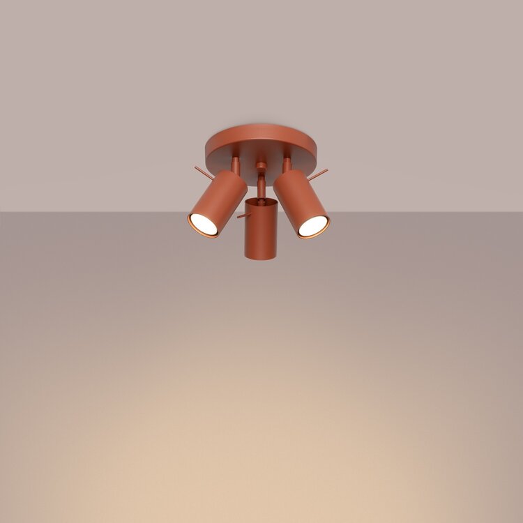 Sollux Lighting Plafondlamp RING 3P rood ochra