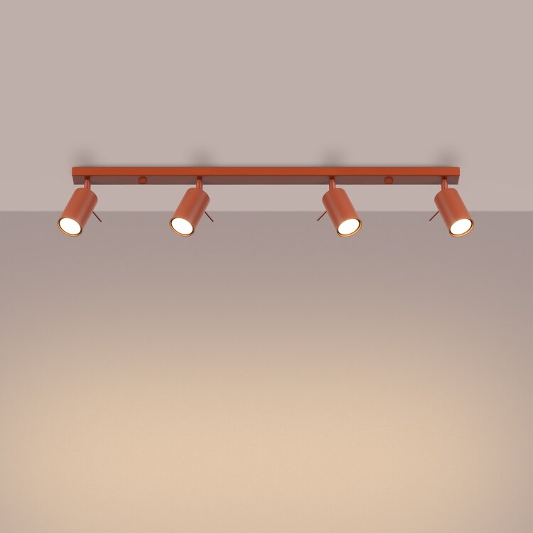 Sollux Lighting Plafondlamp RING 4L rood ochra