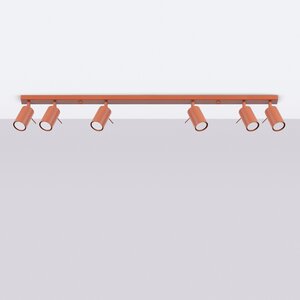 Sollux Lighting Plafondlamp RING 6L rood ochra
