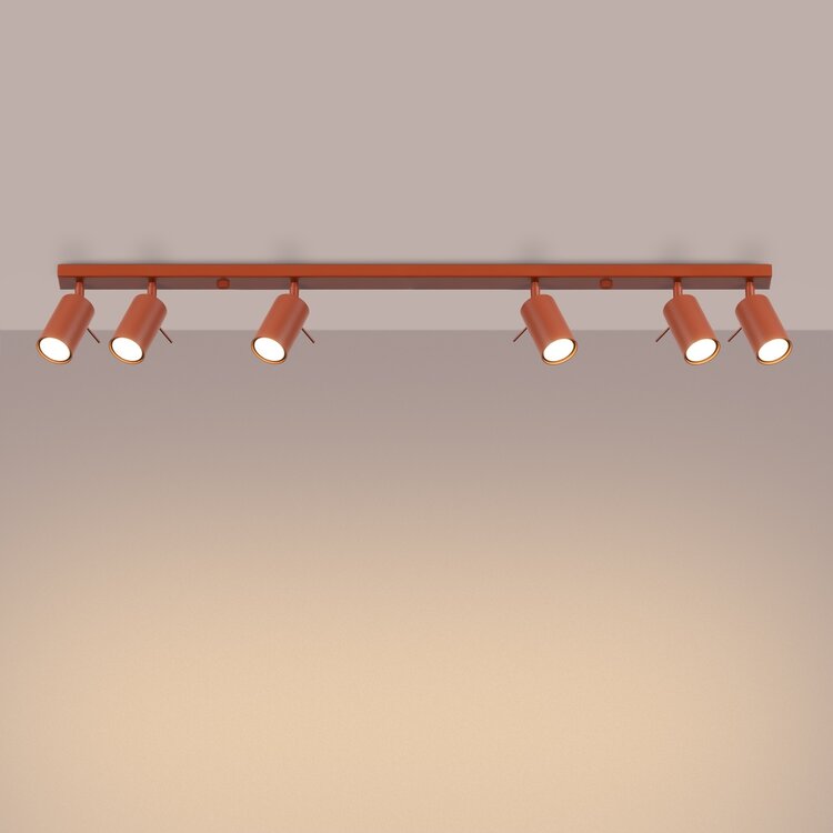 Sollux Lighting Plafond RING 6L roter Ocker