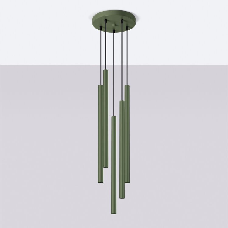 Sollux Lighting Pendant lamp PASTELO 5P olive green