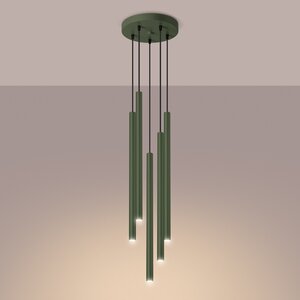 Sollux Lighting Pendant lamp PASTELO 5P olive green