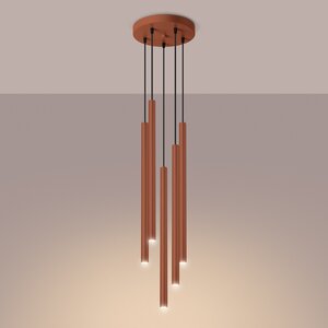 Sollux Lighting Pendelleuchte PASTELO 5P roter Ocker