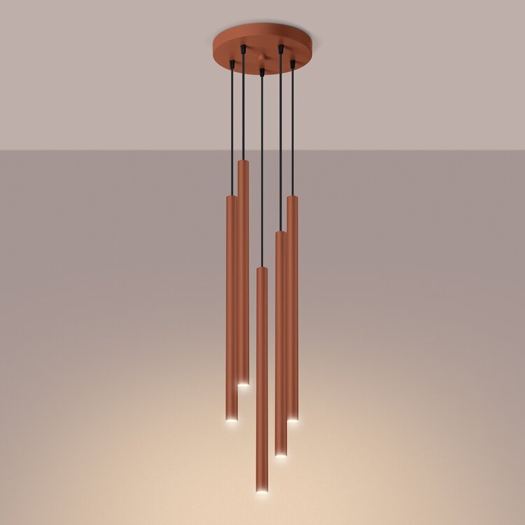Sollux Lighting Hanglamp PASTELO 5P rood oker