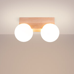 Sollux Lighting Plafondlamp BULBO 2 naturel hout