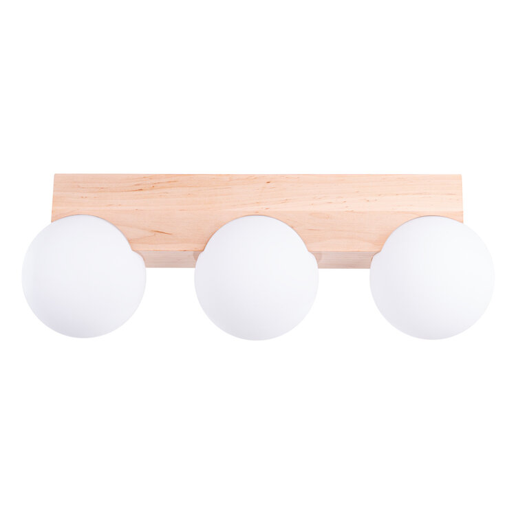 Sollux Lighting Plafondlamp BULBO 3 natuurlijk hout