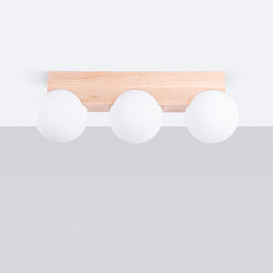 Sollux Lighting Plafondlamp BULBO 3 natuurlijk hout
