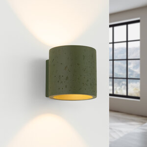 Sollux Lighting Wandlamp ORBIS beton olijfgroen
