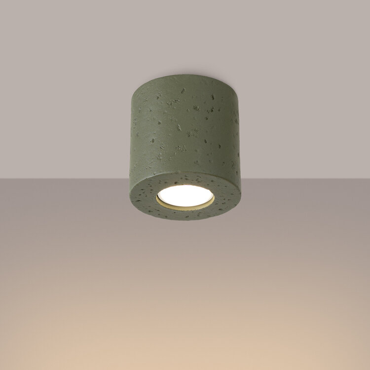 Sollux Lighting Plafondlamp ORBIS beton olijfgroen