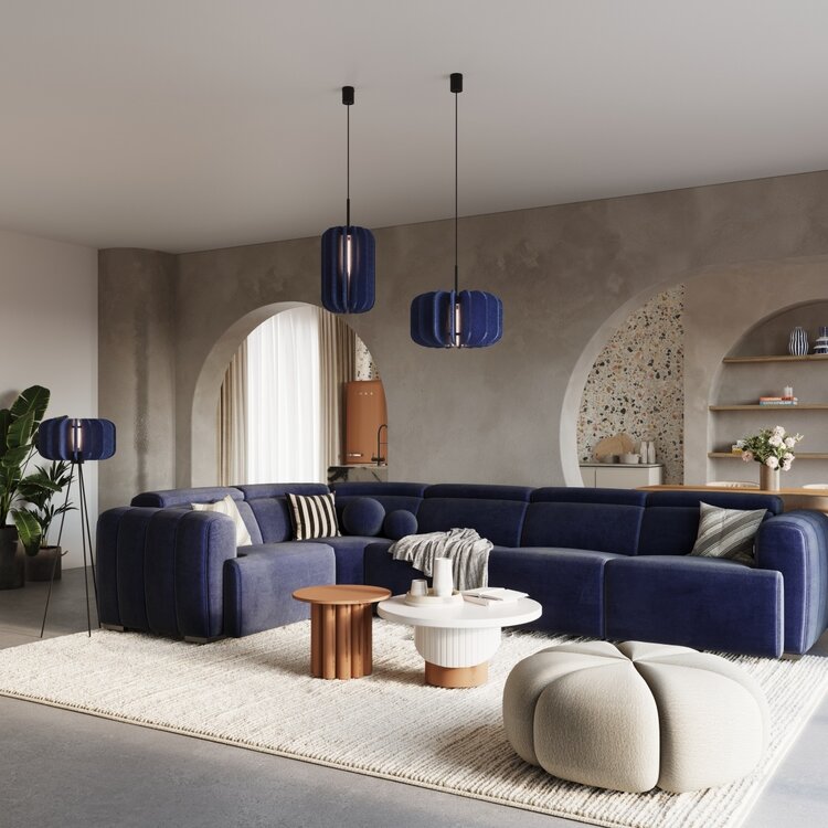 Sollux Lighting Stehleuchte MULA 45 marineblau