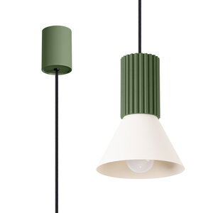 Sollux Lighting Hanglamp ESTRIA 1 beige/olijfgroen