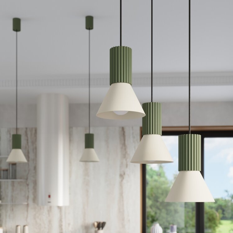 Sollux Lighting Hanglamp ESTRIA 1 beige/olijfgroen
