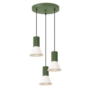 Sollux Lighting Hanglamp ESTRIA 3P beige/olijfgroen